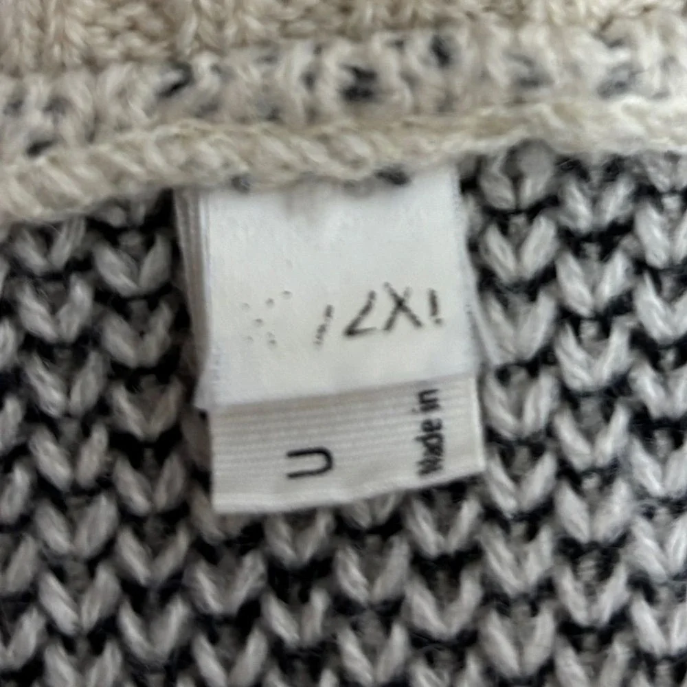 Star Sweater Cream Black‎ Boat Neck Chunky Knit Celestial Casual Cozy XL/2XL